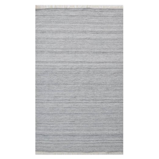 Shadow Handwoven Indoor / Outdoor Dhurrie Rug, 80x150cm, Silver Rug Club
