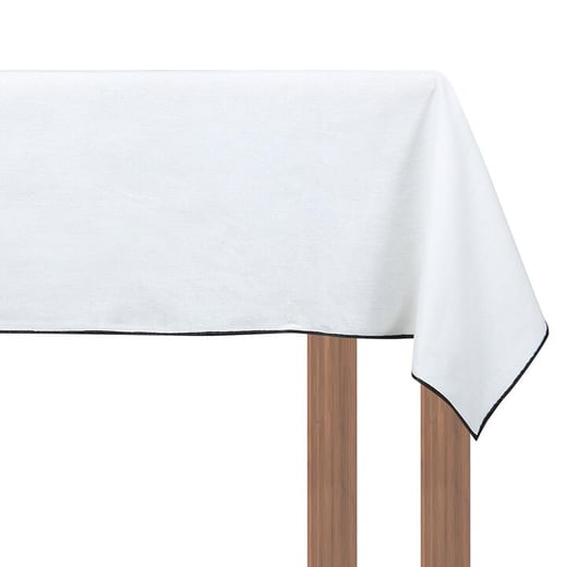 Bourdon Cotton Tablecloth, 250x150cm, White / Black NF Living