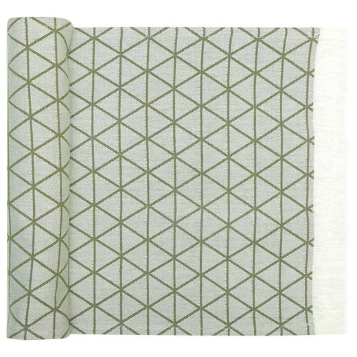 Mckenna Cotton Jacquard Table Runner, 250x35cm, Olive NF Living