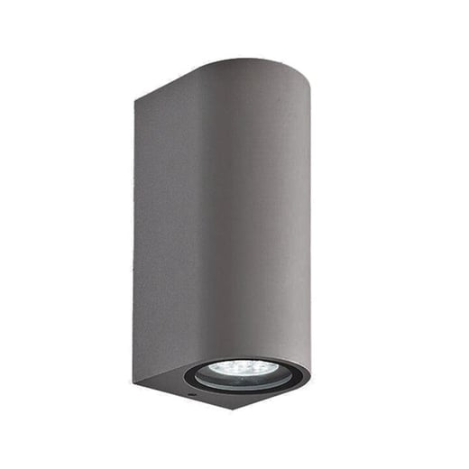 Ames IP54 Exterior Up / Down Wall Light, Round, Silver 3A Lighting