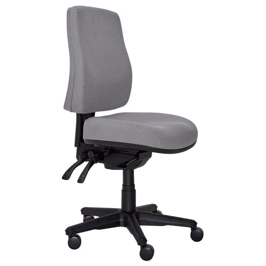 Buro Roma Fabric Office Chair, Fully Upholstered High Back, Grey Buro Seating