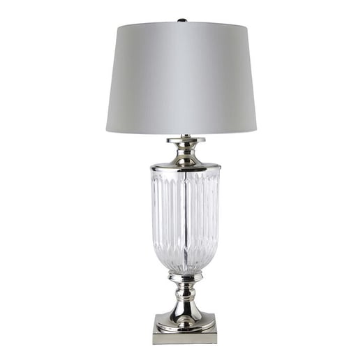 Gilmore Glass Base Table Lamp, White Shade OneWorld Collection