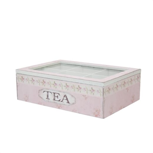 Camila Wooden Tea Box, Large, Pink LIVGGO