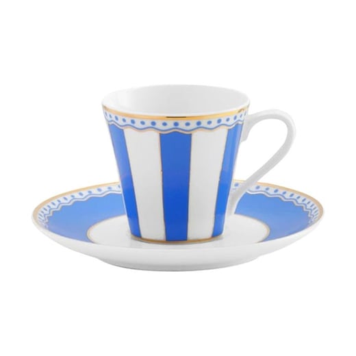 Noritake Carnivale Fine Porcelain Espresso Cup & Saucer Set, Dark Blue Noritake