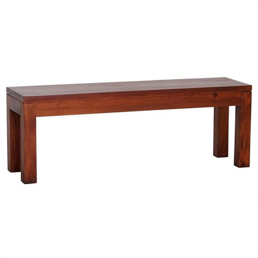 Portol Mahogany Timber Dining Bench, 128cm, Light Pecan Centrum Furniture