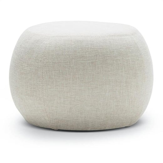 Venus Fabric Round Pouf, Light Beige FLH
