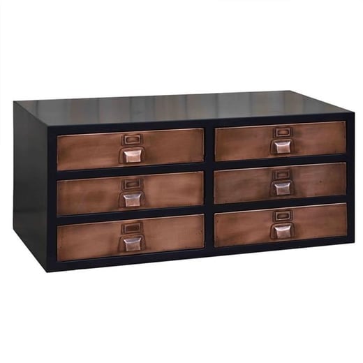 Vinton Industrial Metal File Drawer Coffee Table Chateau Legende