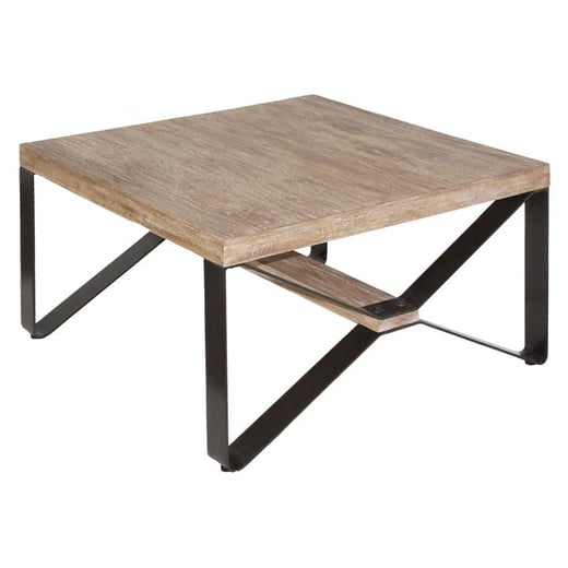 Massot Mango Wood & Metal Square Coffee Table, 80cm Chateau Legende