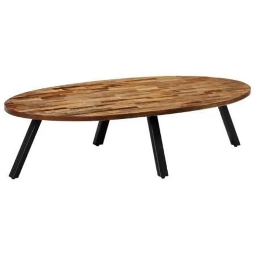 Coffee Table Solid Reclaimed Teak Oval 120x60x30 cm vidaXL