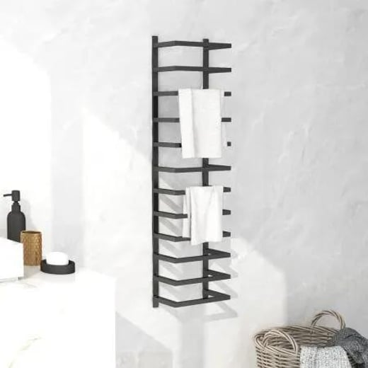 Towel Rack Black 24x12x96 cm Steel vidaXL