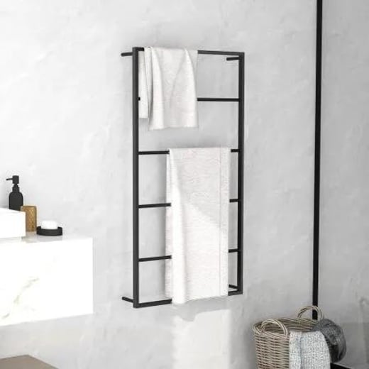 Towel Rack Black 60x10x116 cm Steel vidaXL