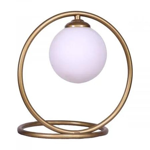 Sarantino Gold Metal Table Lamp with White Glass Shade Crazy Sales