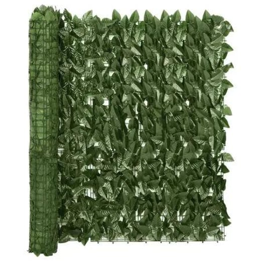 Balcony Screen with Dark Green Leaves 600x100 cm vidaXL