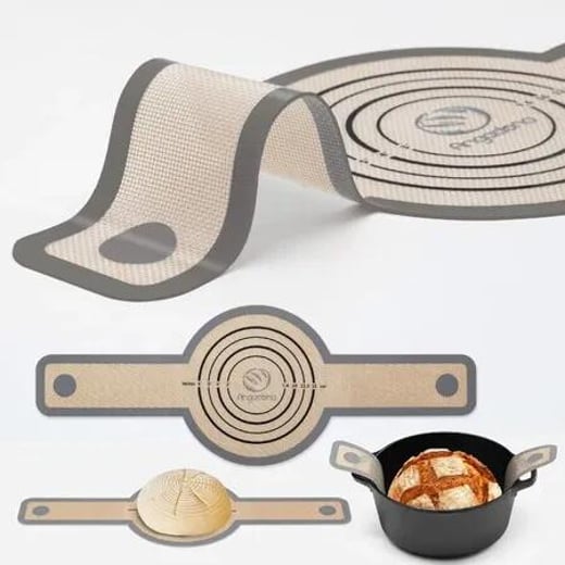 1 Pcs Grey for Transferable Dough,Bread Sling Dutch Oven,Non-Stick & Easy Clean Reusable Silicone Bread Baking Mat With Extra Long Handles Crazy Sales