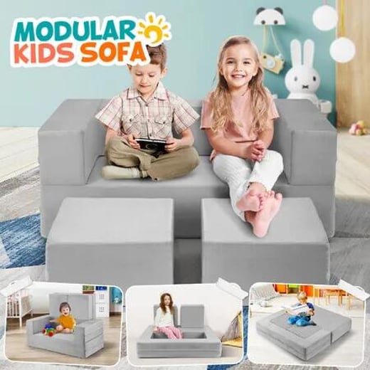 Modular Kids Sofa Set Play Couch Convertible Lounge Chair Ball Pit Toddler Playset Sectional Cushion Comfy Armchair Bed Activity Centre Playroom Kidbot