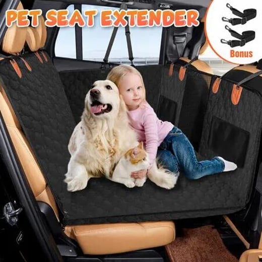 Pet Dog Car Seat Cover Cat Hammock Rear Backseat Extender Nonslip Waterproof Protector Mat Booster Travel Carrier for SUV Truck with Mesh Window Crazy Sales