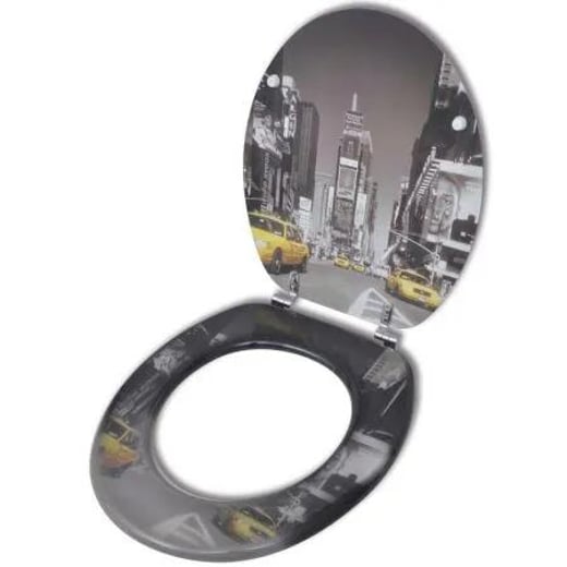 Toilet Seats with Hard Close Lids MDF New York vidaXL