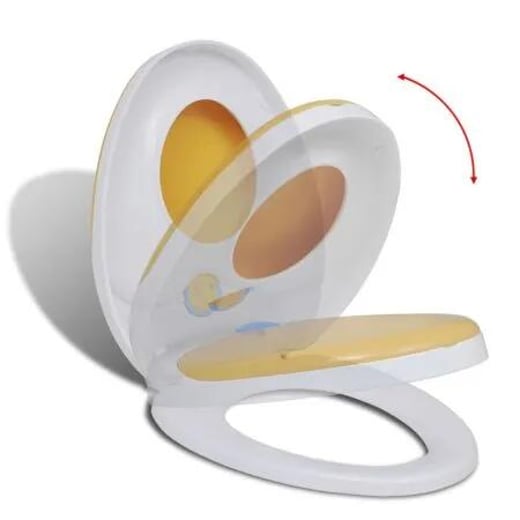 White & Yellow Soft-close Toilet Seat Adults/Children vidaXL