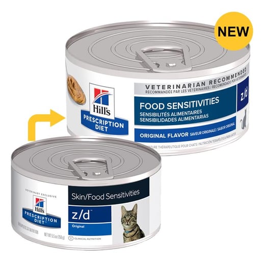 Hill's Prescription Diet Z/D Food Sensitivities Original Flavour Wet Cat Food 156gm 24 Cans Hill's Prescription Diet
