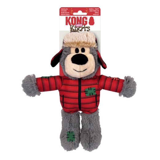 Kong Knots Wild Snuggle Plush Toy For Dogs - Xmas Bear 1 X Medium/Large Kong