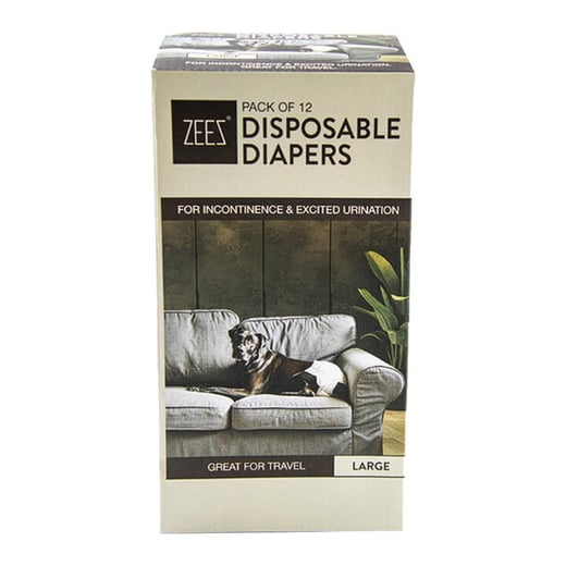 Zeez Disposable Diapers For Dogs Large 12 Pack Zeez