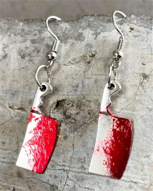 1Pair Halloween Knife Decor Drop Earrings chicme