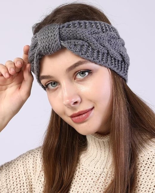 1pc Bowknot Design Knit Wide Headband chicme