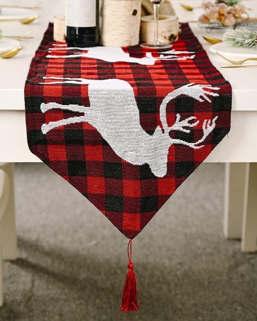 1pc Christmas Table Runner Knit Xmas Home Decoration chicme