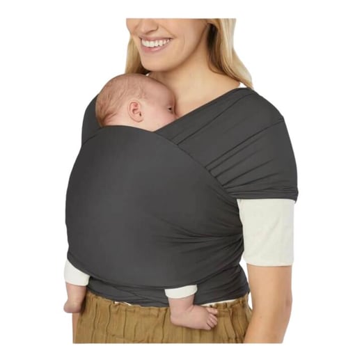 Aura Sustainably Sourced Knit Baby Wrap - Soft Black Ergobaby