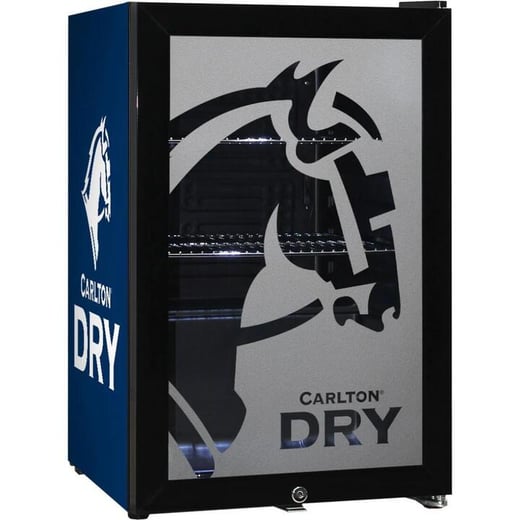 Npc Amusements Carlton Dry Branded Glass Door Bar Fridge With Cool Frosted Door Logo | Buy Online With Afterpay NPC AMUSEMENTS