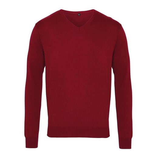 Premier  Mens Knitted Cotton Acrylic V Neck Sweatshirt | Buy Online With Afterpay PREMIER