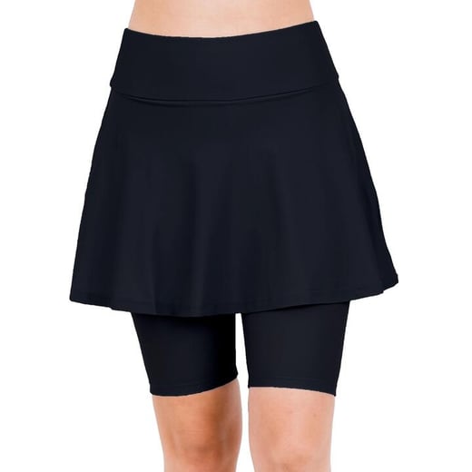 Calypsa Women's Flared Mid-thigh Swim Skirt With Bike Shorts | Buy Online With Afterpay CALYPSA