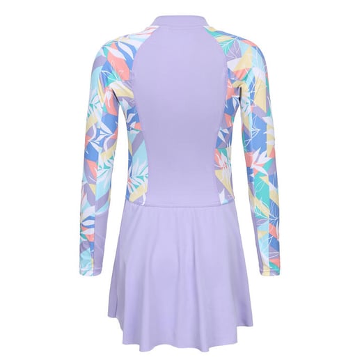 Olaian Suzy One-piece Long-sleeve Skirt Swimsuit Purple | Buy Online With Afterpay OLAIAN