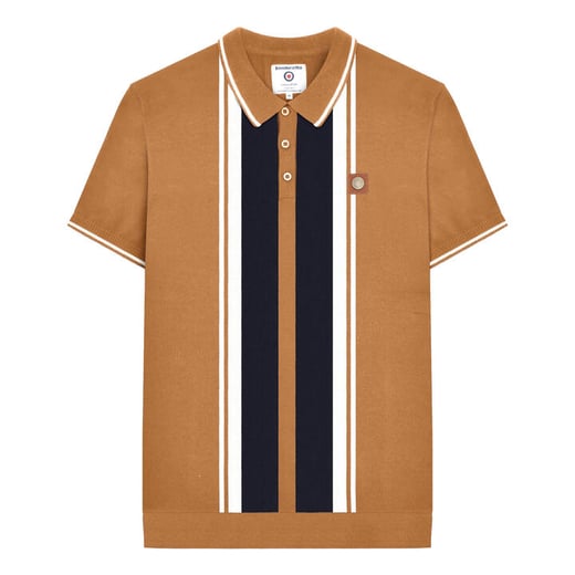 Lambretta Mens Greco Striped Knitted Short-sleeved Polo Shirt | Buy Online With Afterpay LAMBRETTA