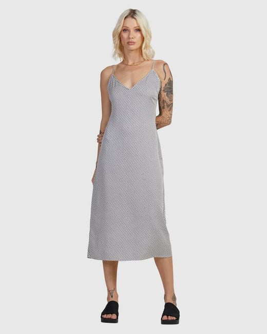 RVCA - Womens Eclipse Everyday Midi Dress - Salt - Size S/8 RVCA