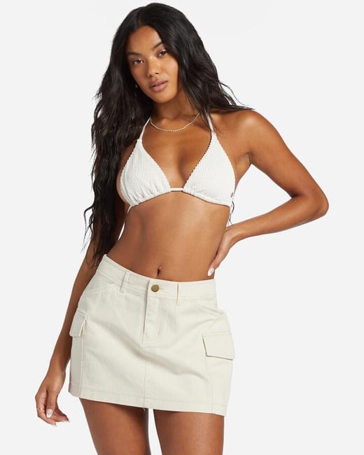 Billabong - Womens Hilary Cargo Denim Skirt - Whitecap - Size XL/14 Billabong