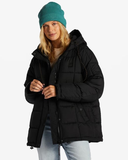 Billabong - Womens Venture On Puffer Jacket - Black 1 - Size XL/14 Billabong