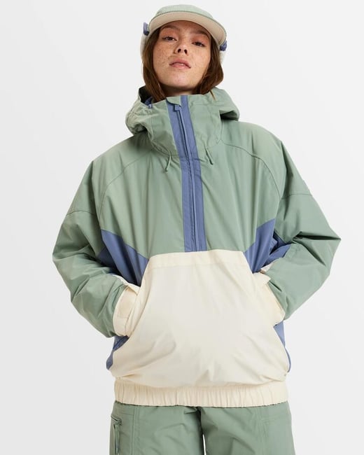 Roxy - Womens Chloe Kim Snow Anorak Jacket - Lily Pad - Size XL Roxy