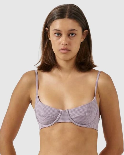Thrills - Womens Paradise Code Underwire Bikini Top - Storm Grey - Size 14 Thrills
