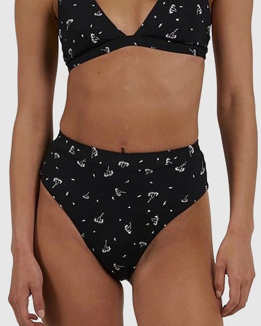 Thrills - Womens Nightshade Tall Triangle Bikini Top - Black - Size 8 Thrills