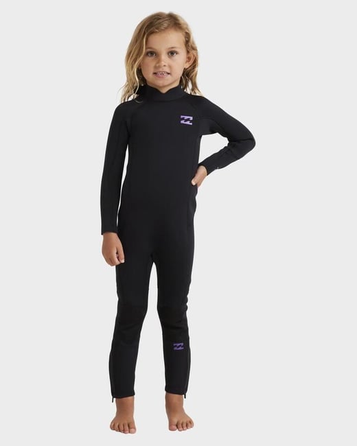 Billabong - Girls 2-6 3/2Mm Foil Back Zip Gbs Steamer Wetsuit - Black Orchid - Size 2 Billabong