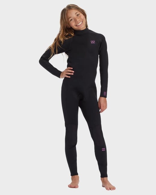 Billabong - Girls 8-14 4/3Mm Foil Back Zip Gbs Wetsuit - Black Orchid - Size 14 Billabong