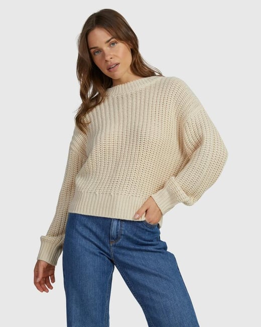 Roxy - Womens Coming Home Knitted Jumper - Parchment - Size XS Roxy