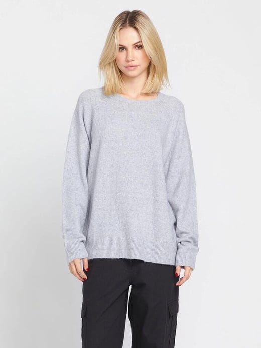Volcom - Womens Twinkle Teas Crew Neck - Light Grey - Size 10 Volcom