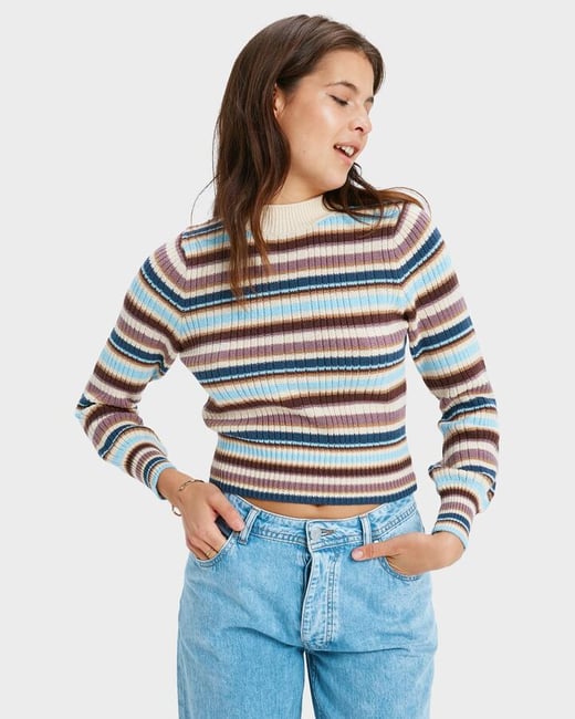 Roxy - Womens Playa Morning Crew Neck - Sky Blue - Size XL Roxy