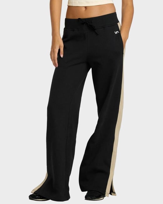 RVCA - Womens Bench Warmer Elastic Waist Pants - Black - Size M/10 RVCA