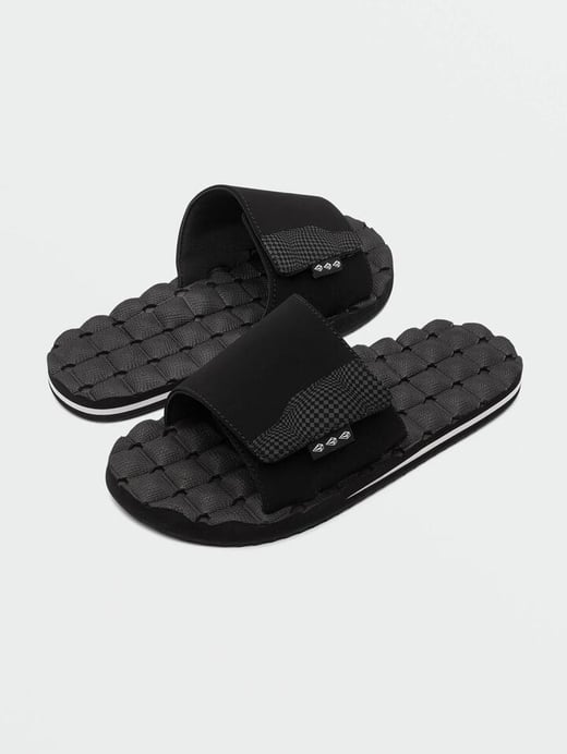 Volcom - Mens Recliner Slides - Black White - Size 11 Volcom