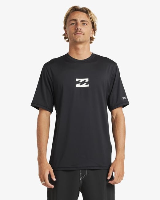 Billabong - Mens All Day Wave Short Sleeve Rash Vest - Black - Size M Billabong