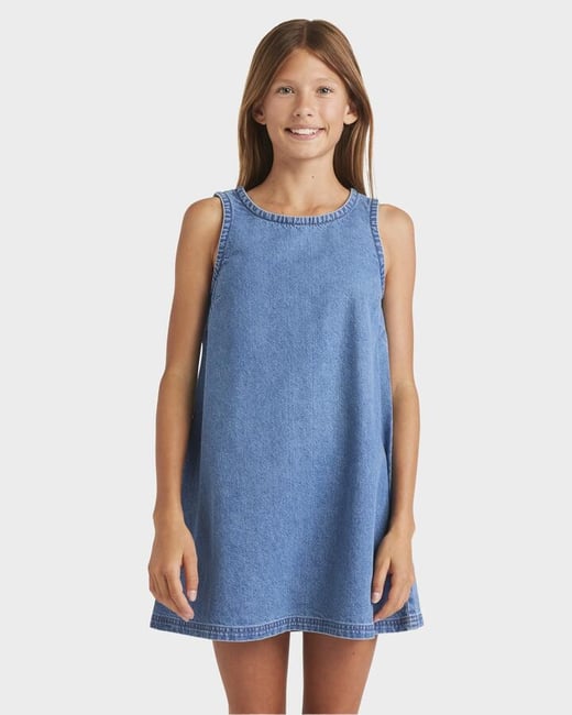 Billabong - Girls 6-14 Skies Shift Mini Dress - Salt Washed - Size XS/6 Billabong