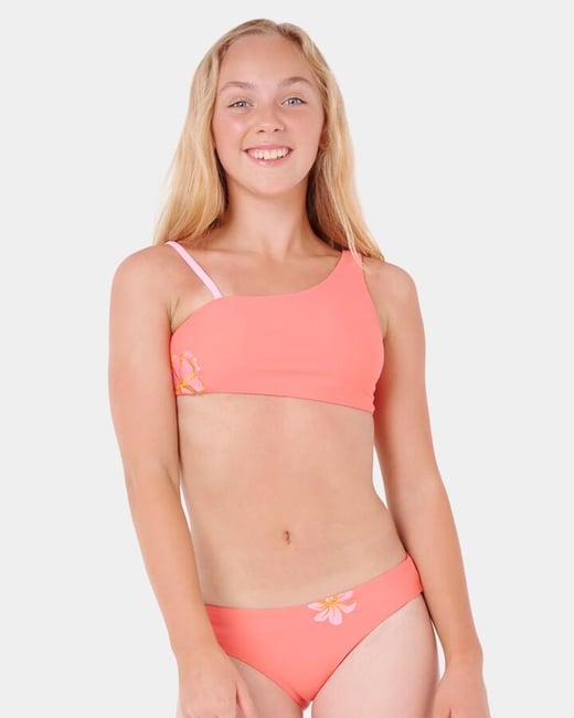rip Curl - Girls 8-16 Paradise Patchy Two Pieces Swimsuit - Watermelon - Size 12 rip Curl